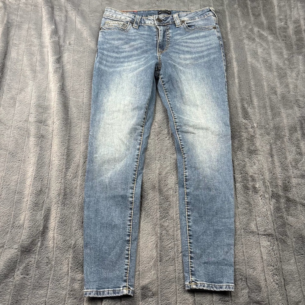 True Religion Jennie Curvy Mid Rise Skinny Jeans Medium Wash Blue Size 30